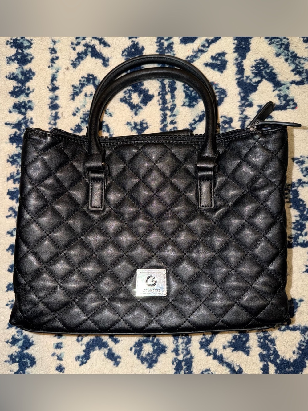 G by Guess Black Quilted Satchel